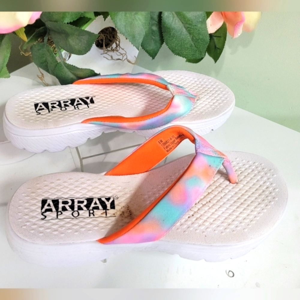 ARRAY SPORT MAX CUSHION! Slip On Flip Flop Sandals Gorgeous Summer Colors 8 - Picture 4 of 6